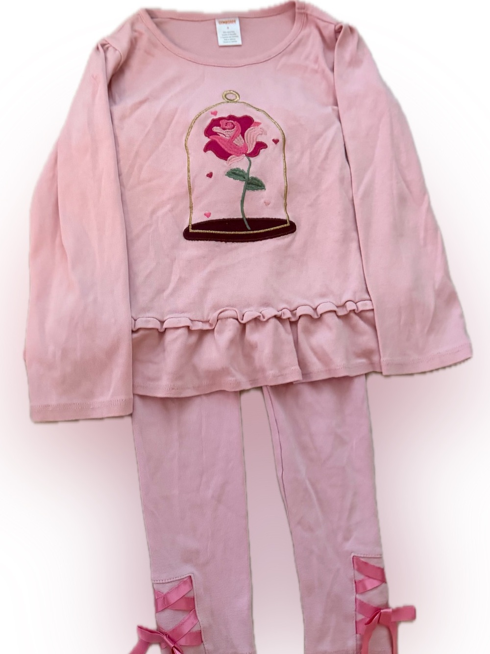 Gymboree Royal Princess Rose Peplum Top & Prima Ballerina Leggings Size 6 EUC